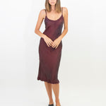 Otomo Silk slip dress with embroidered flowers Byron Bay 