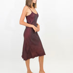 Burgundy silk bias dress Otomo 