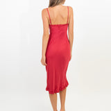 Otomo red bias dress Byron Bay 