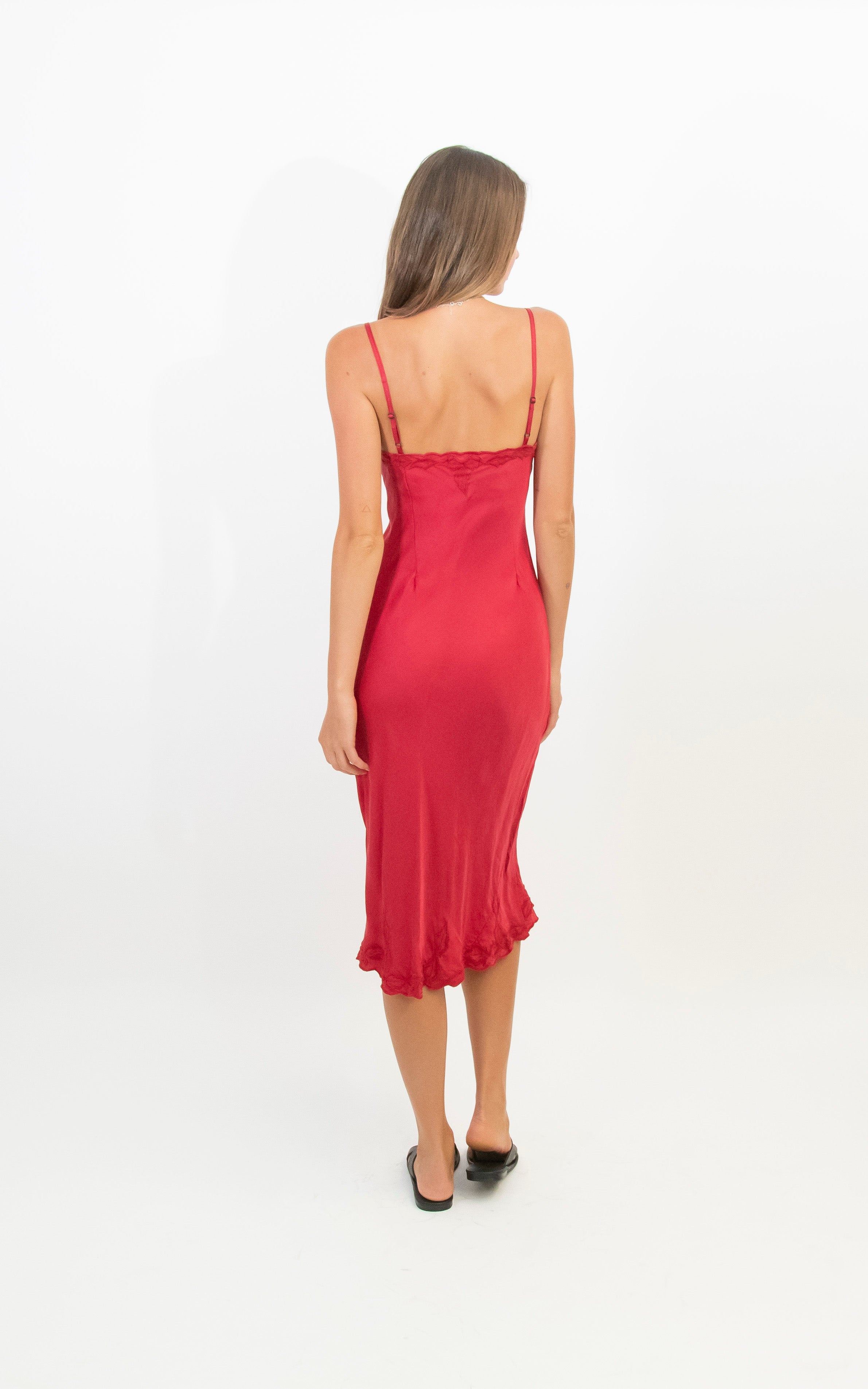 Otomo red bias dress Byron Bay 