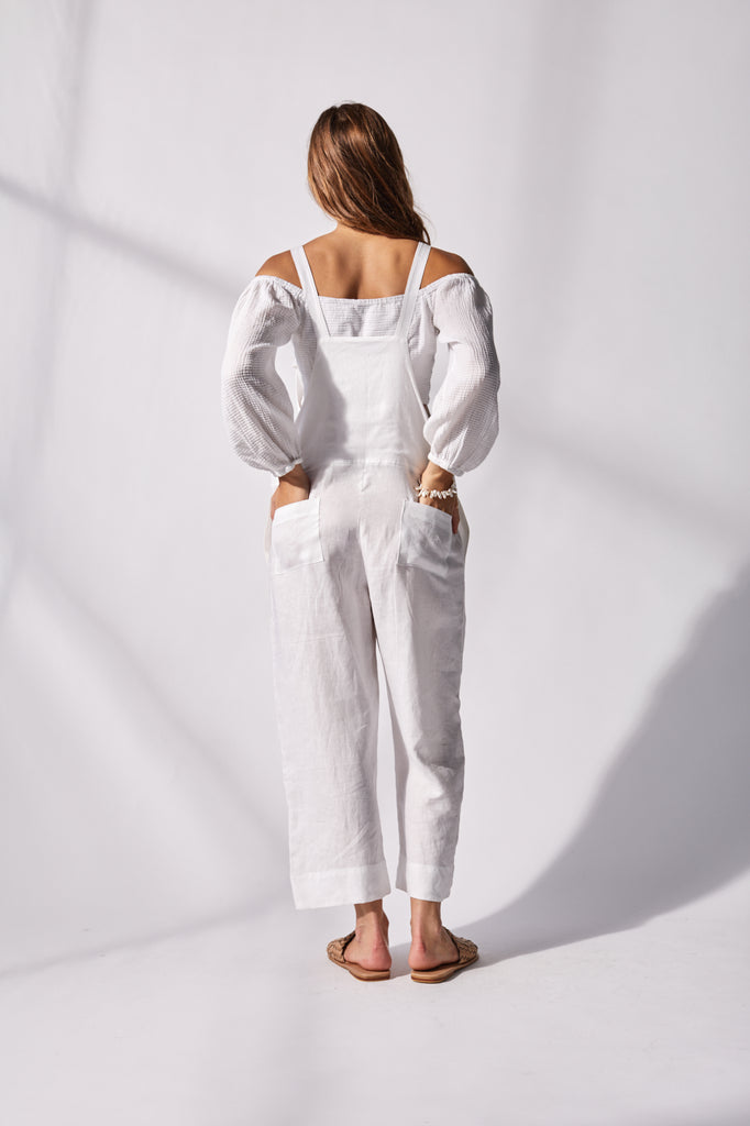 White linen jumpsuit australia clearance