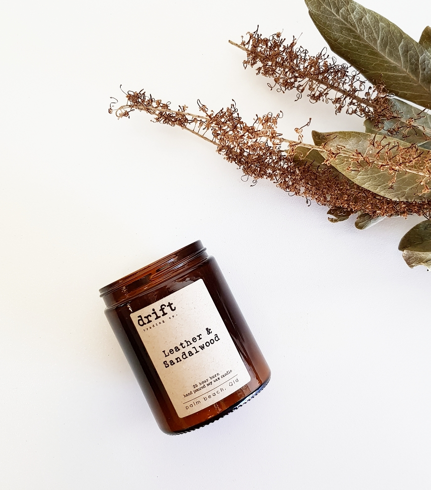 Drift medium sized soy candle. 