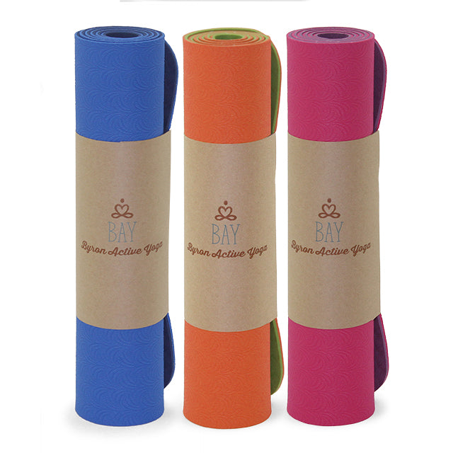 Purple yoga mats, reversible yoga mats, green yoga mats